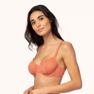 Lively Unlined Lace Bra 32DD Color: Terracotta